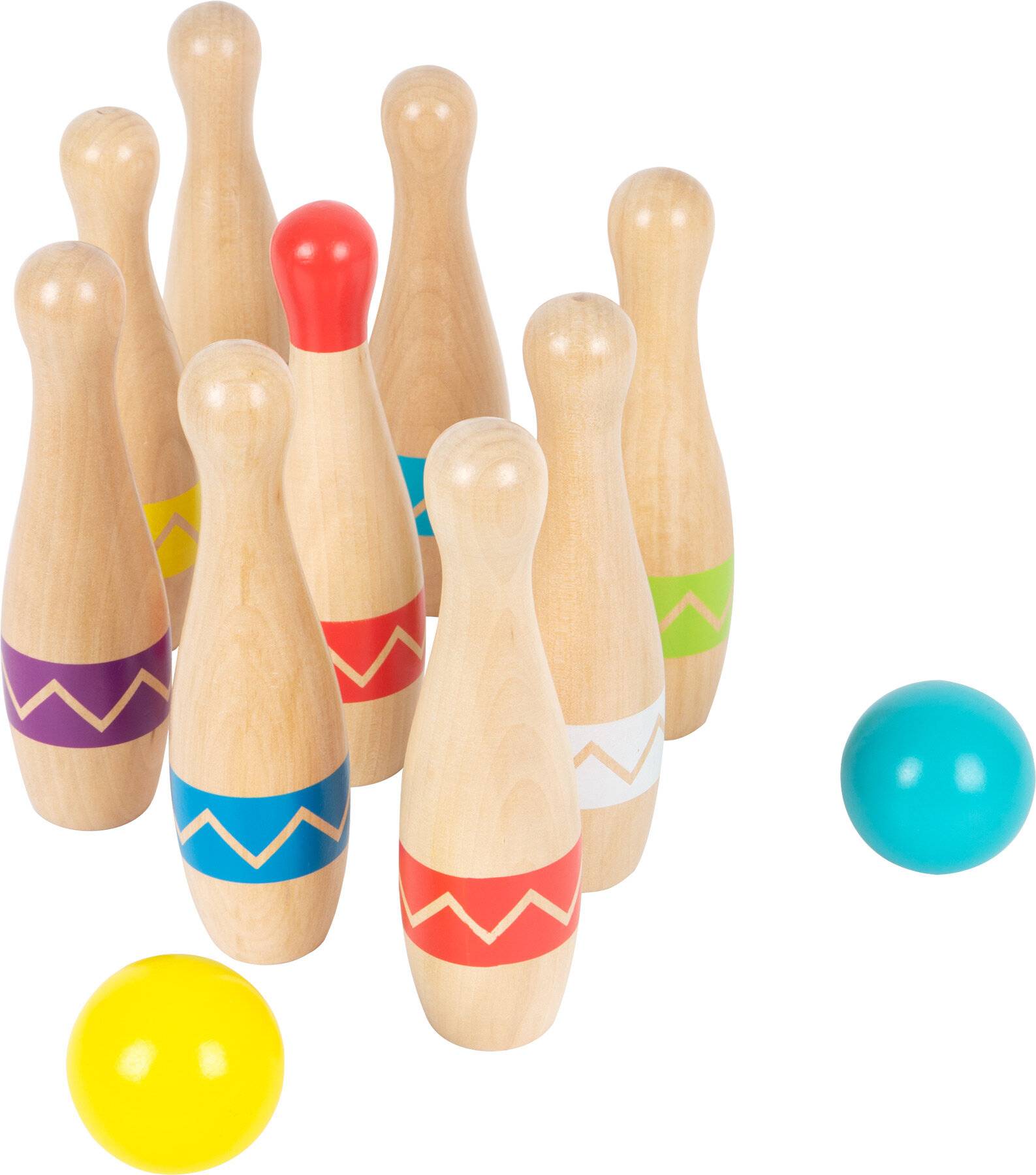 Small Foot 11912 Kegelspiel Active aus Holz mit praktischem Beutel