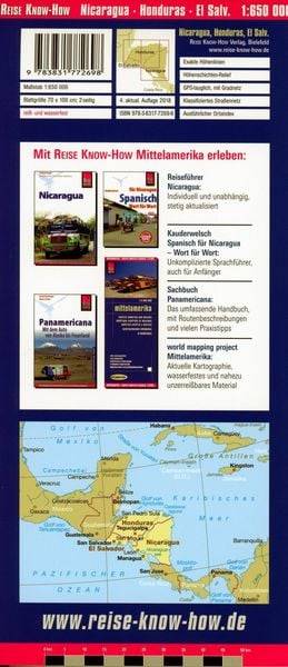Reise Know-How Landkarte Nicaragua, Honduras, El Salvador (1:650.000)