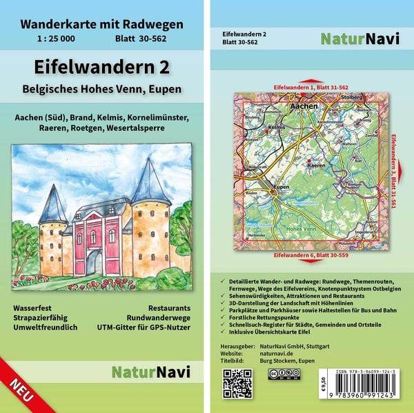 Eifelwandern 2 - Belgisches Hohes Venn, Eupen 1 : 25 000