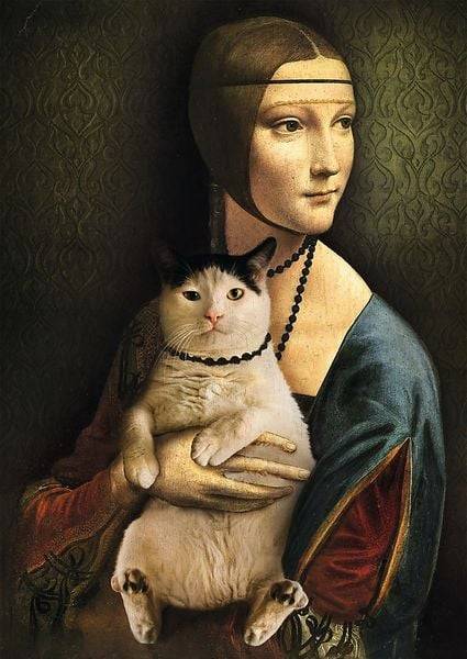 Trefl - Puzzle - Lady mit Katze, 1000 Teile