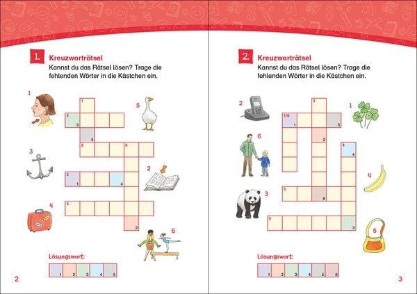 Leselöwen Kreuzworträtsel für Erstleser - 1. Klasse (Marineblau)