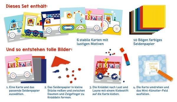 Mein erstes Bastelset: Knüddelbilder - Fahrzeuge