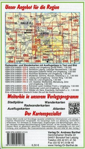 Radwander- und Wanderkarte Südraum Leipzig 1 : 50 000