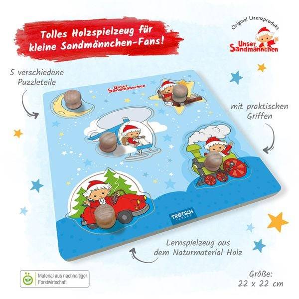 Trötsch Unser Sandmännchen Holzlegespiel Fahrzeuge