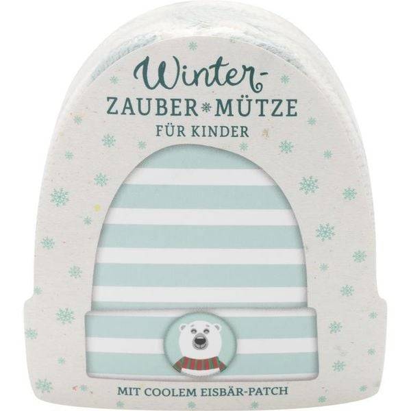 GRUSS & CO Zaubermütze für Kinder, in Mützen-Form gepresst, mit Motivdruck "Winter Eisbär", Einheitsgröße für Kinder von 3-7 Jahren