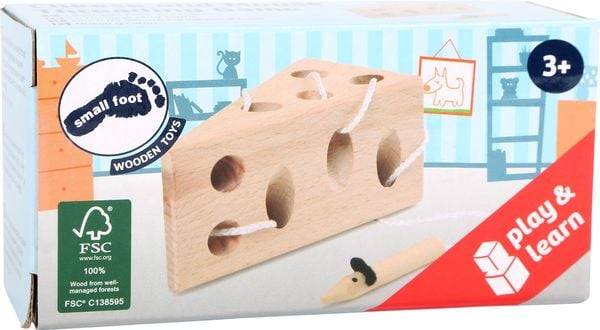 Small foot Fädelspiel Käse und Maus, Holz