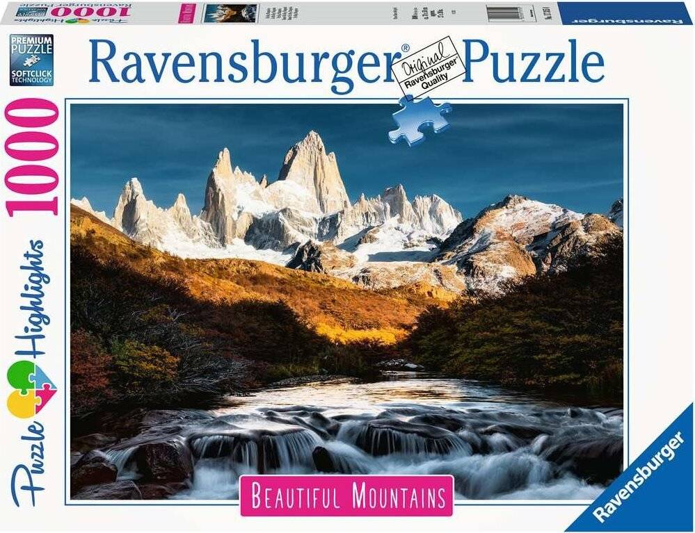 RAVENSBURGER Puzzle Dechberoucí hory: Mount Fitz Roy, Patagonie 1000 dílků