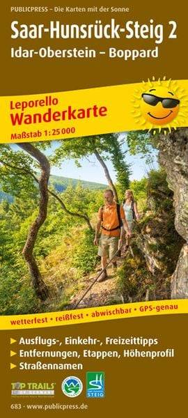 Saar-Hunsrück-Steig 2. Idar-Oberstein - Boppard Wanderkarte 1 : 25 000