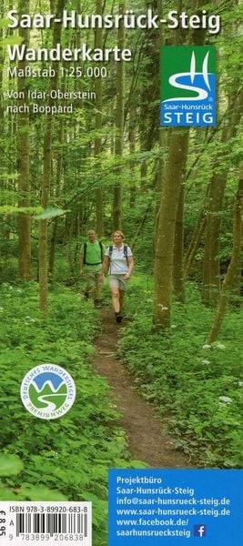 Saar-Hunsrück-Steig 2. Idar-Oberstein - Boppard Wanderkarte 1 : 25 000