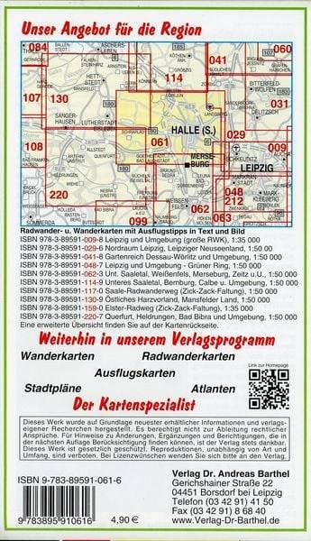 Radwander- und Wanderkarte Halle (Saale) und Umgebung 1 : 50 000