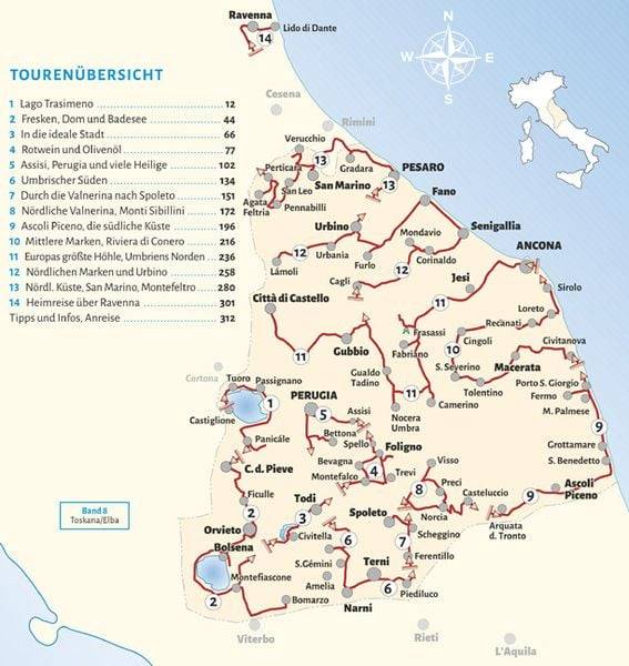 Entdeckertouren mit dem Wohnmobil Umbrien und Marken