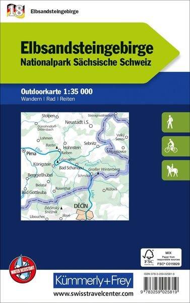 Elbsandsteingebirge Nationalpark Sächsische Schweiz, Nr. 18 Outdoorkarte Deutschland 1:35 000