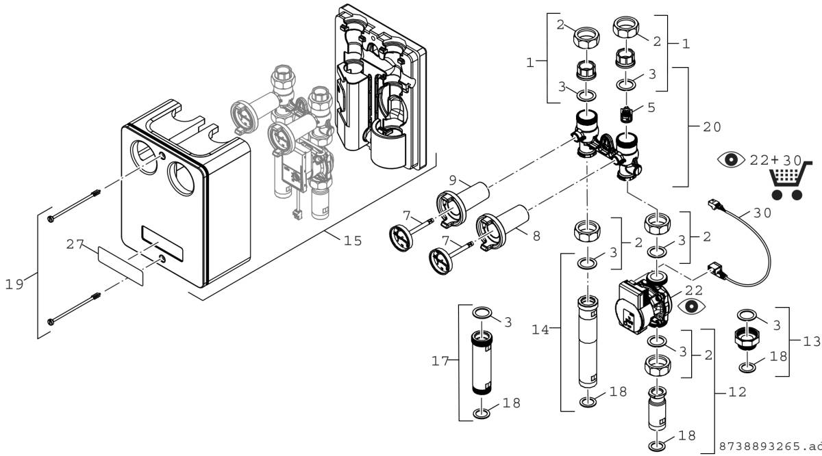 Bosch Thermotechnik Heizkreisset ohne Mischer HS 25/6