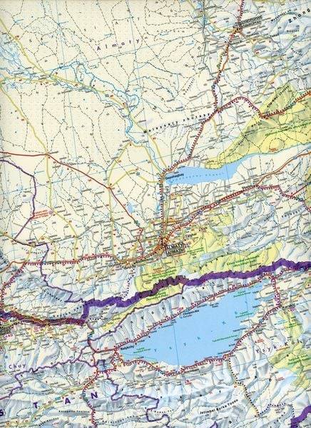 Zentralasien - Kasachstan Süd - Kirgisistan - Tadschikistan -Turkmenistan - Usbekistan 1 : 1.500.000 Autokarte
