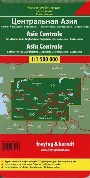 Zentralasien - Kasachstan Süd - Kirgisistan - Tadschikistan -Turkmenistan - Usbekistan 1 : 1.500.000 Autokarte