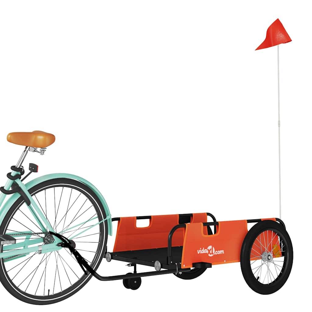 vidaXL Fahrradanhänger Orange und Schwarz Oxford-Gewebe & Eisen