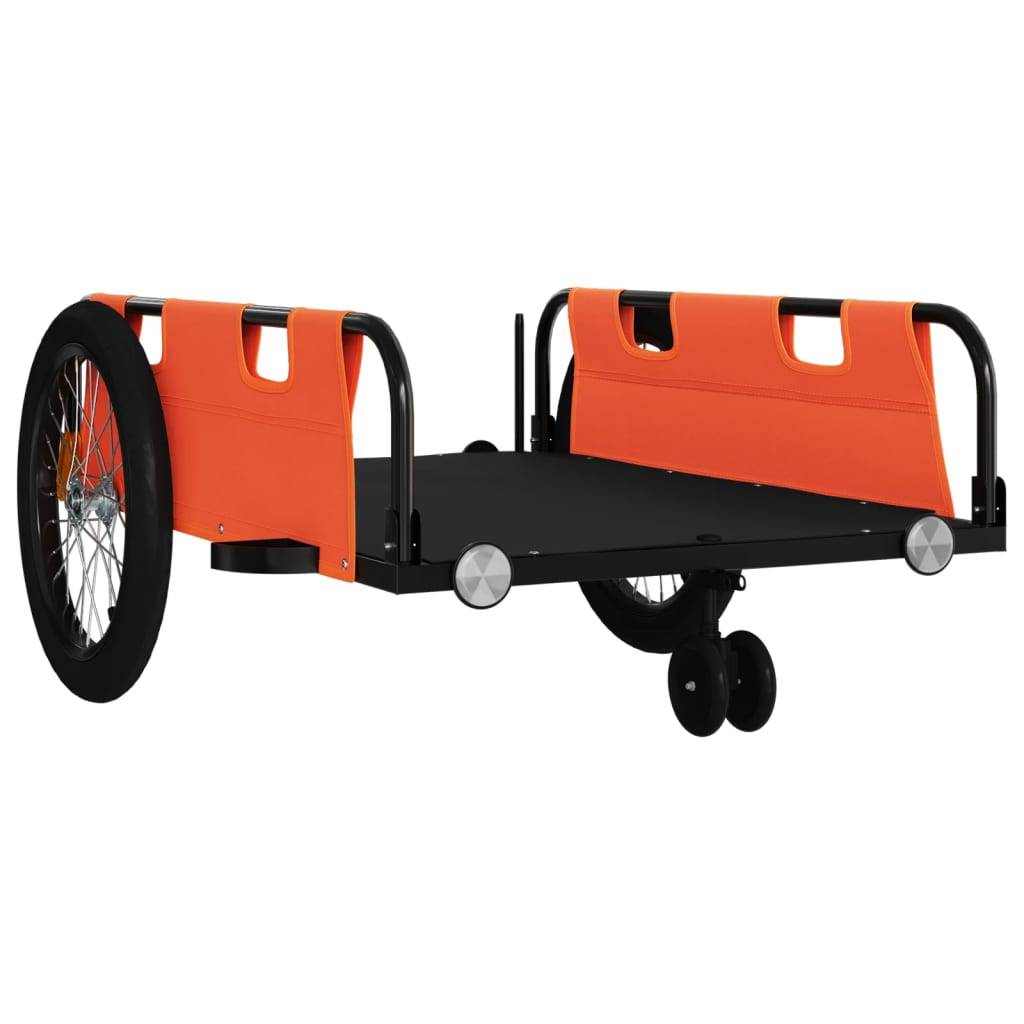vidaXL Fahrradanhänger Orange und Schwarz Oxford-Gewebe & Eisen