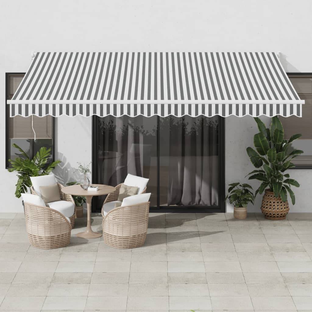 vidaXL Markise Einziehbar Anthrazit und Weiß 4,5x3 m Stoff & Aluminium
