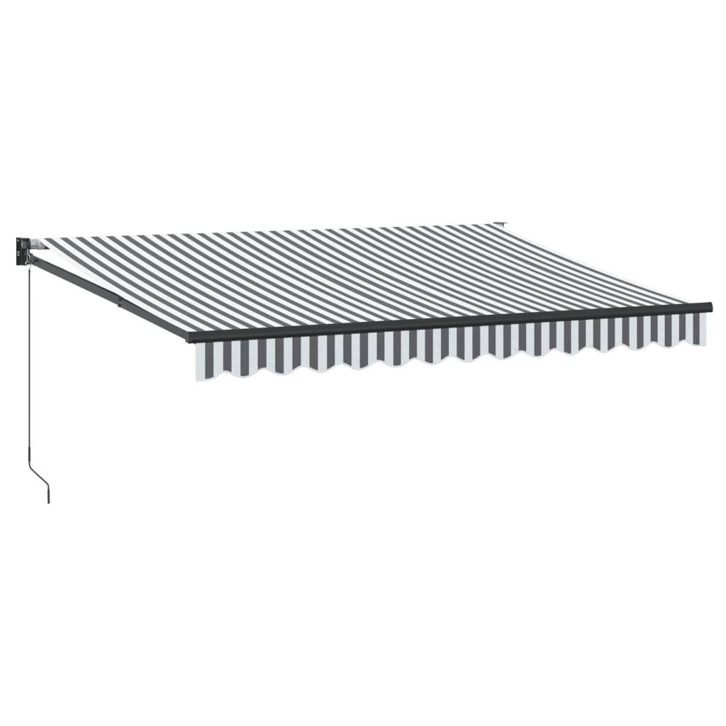 vidaXL Markise Einziehbar Anthrazit & Weiß 3,5x2,5 m Stoff & Aluminium