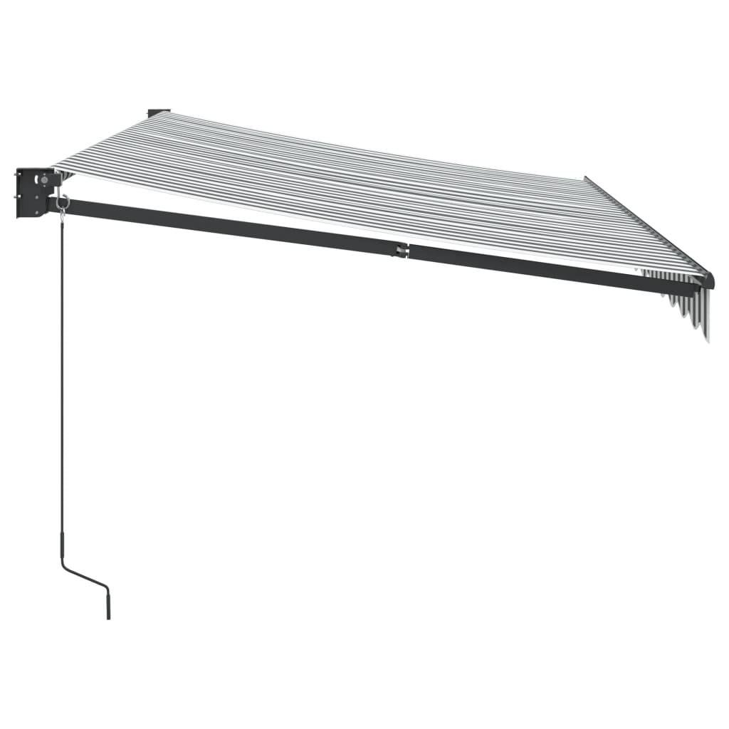 vidaXL Markise Einziehbar Anthrazit & Weiß 3,5x2,5 m Stoff & Aluminium