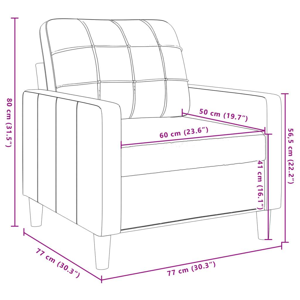 vidaXL Sessel Hellgrau 60 cm Samt