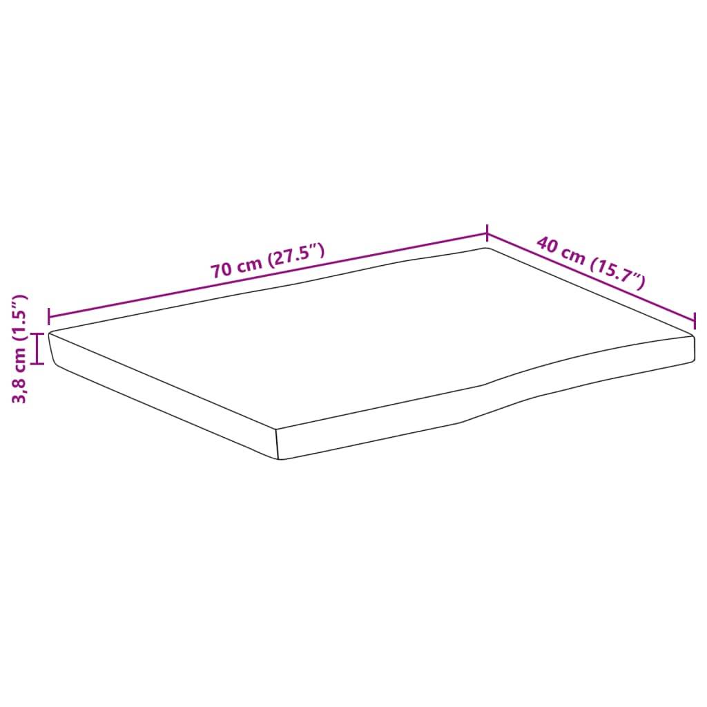 vidaXL Tischplatte mit Baumkante 70x40x3,8 cm Raues Mango Massivholz