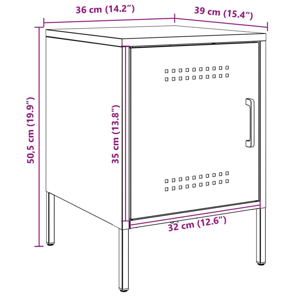 vidaXL Nachttische 2 Stk. Rosa 36x39x50,5 cm Stahl