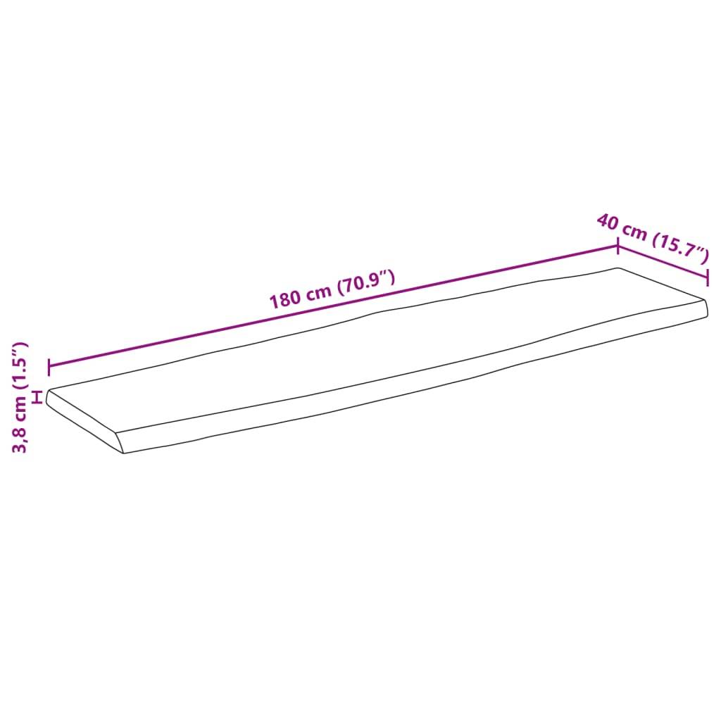 vidaXL Tischplatte 180x40x3,8cm Rechteckig Massivholz Akazie Baumkante