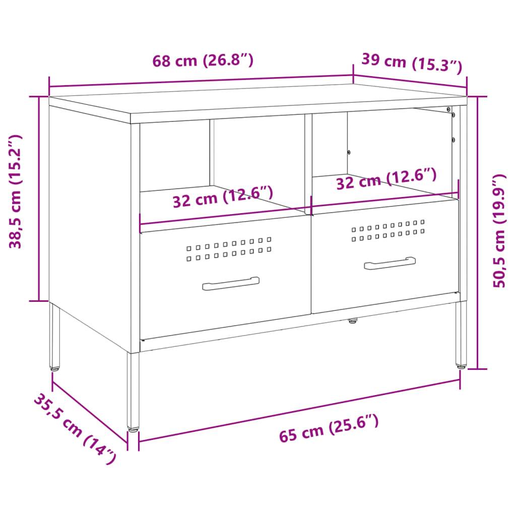 vidaXL TV-Schränke 2 Stk. Rosa 68x39x50,5 cm Stahl