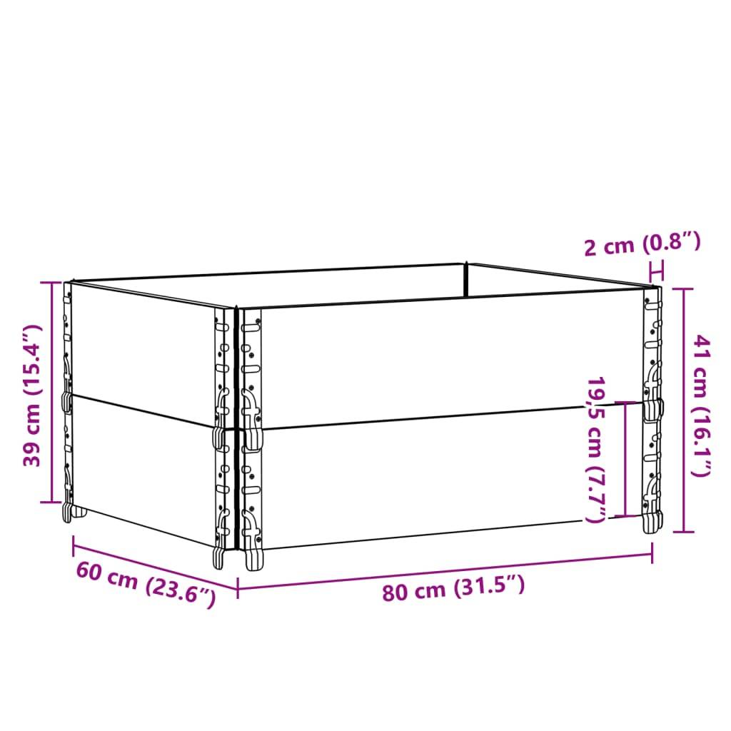 vidaXL Pflanzkasten Grau 80x60 cm Massivholz Kiefer