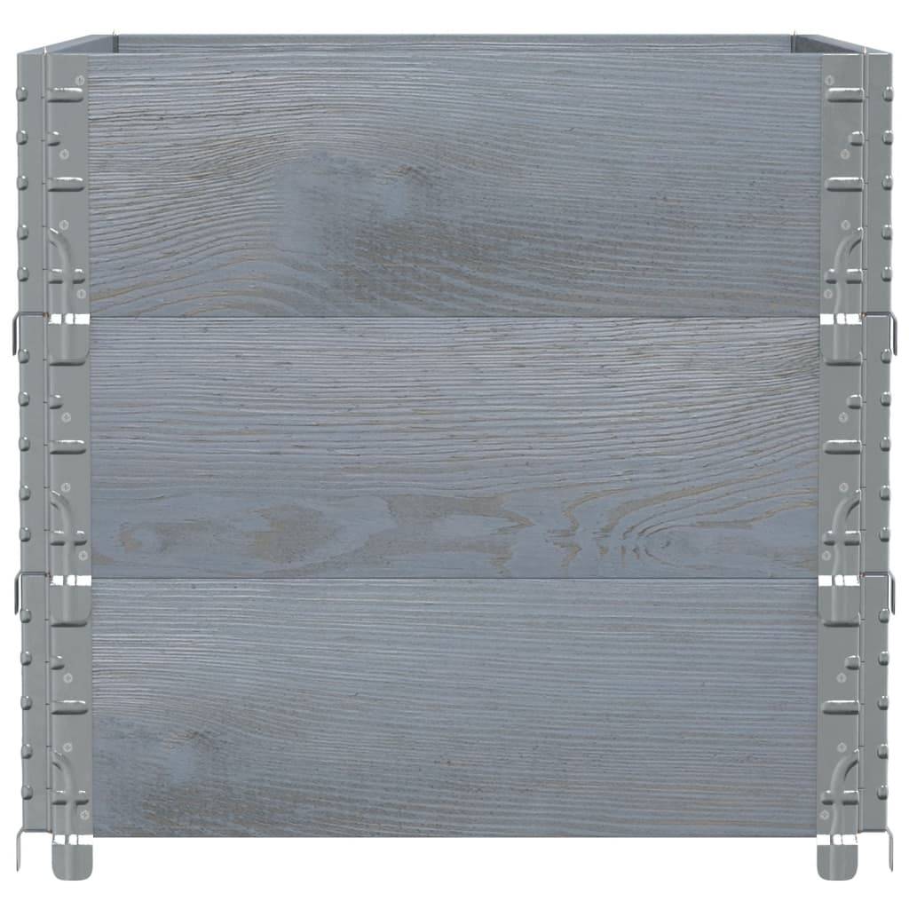 vidaXL Pflanzkasten Grau 80x60 cm Massivholz Kiefer