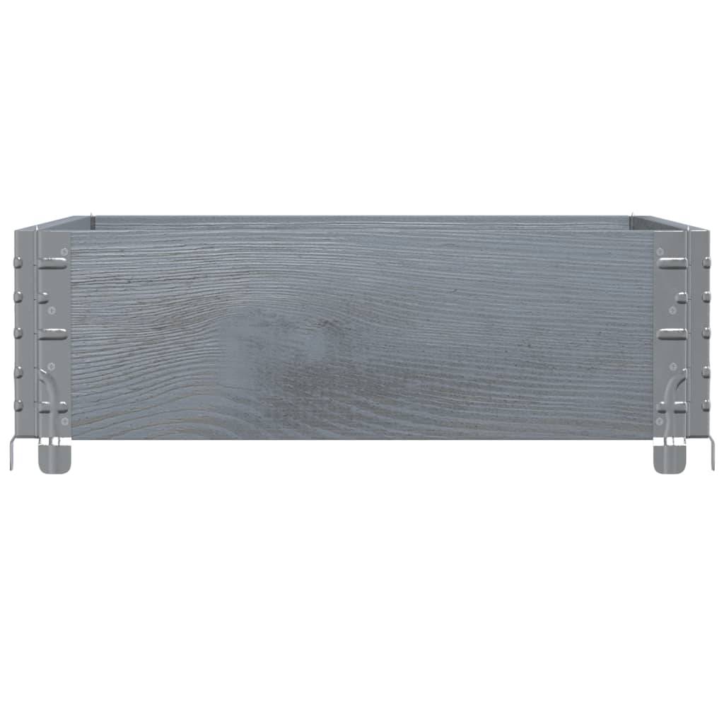 vidaXL Pflanzkasten Grau 80x60 cm Massivholz Kiefer