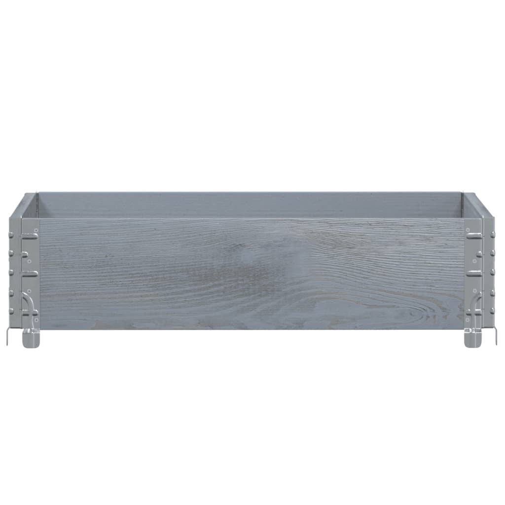 vidaXL Pflanzkasten Grau 80x60 cm Massivholz Kiefer