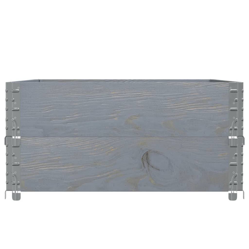 vidaXL Paletten-Aufsatzrahmen 2 Stk. Grau 120x80 cm Massivholz Kiefer