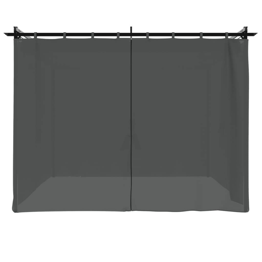vidaXL Pavillon mit Vorhängen Anthrazit 3x3 m Stahl