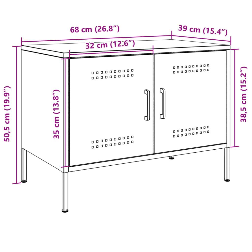 vidaXL TV-Schrank Weiß 68x39x50,5 cm Stahl