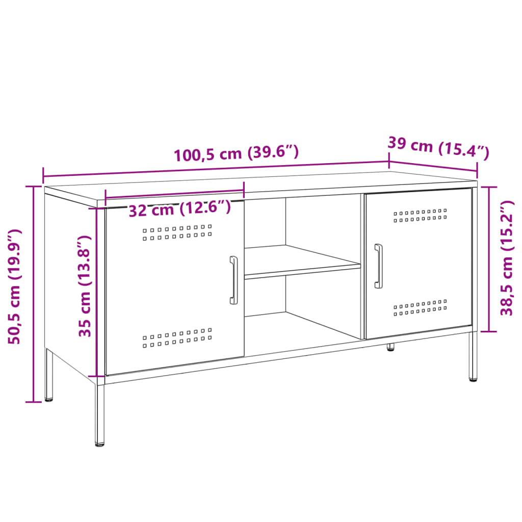 vidaXL TV-Schrank Weiß 100,5x39x50,5 cm Stahl