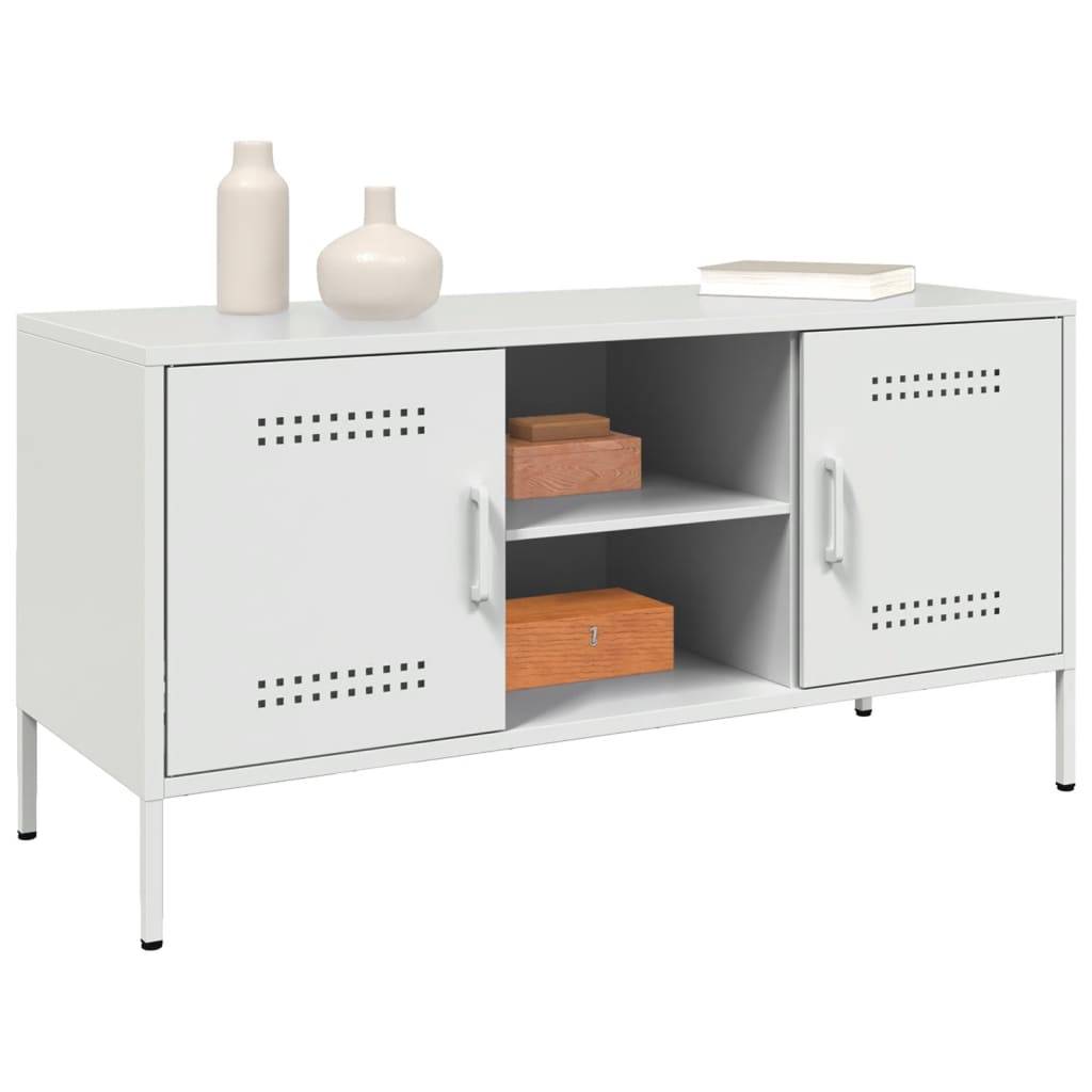 vidaXL TV-Schrank Weiß 100,5x39x50,5 cm Stahl