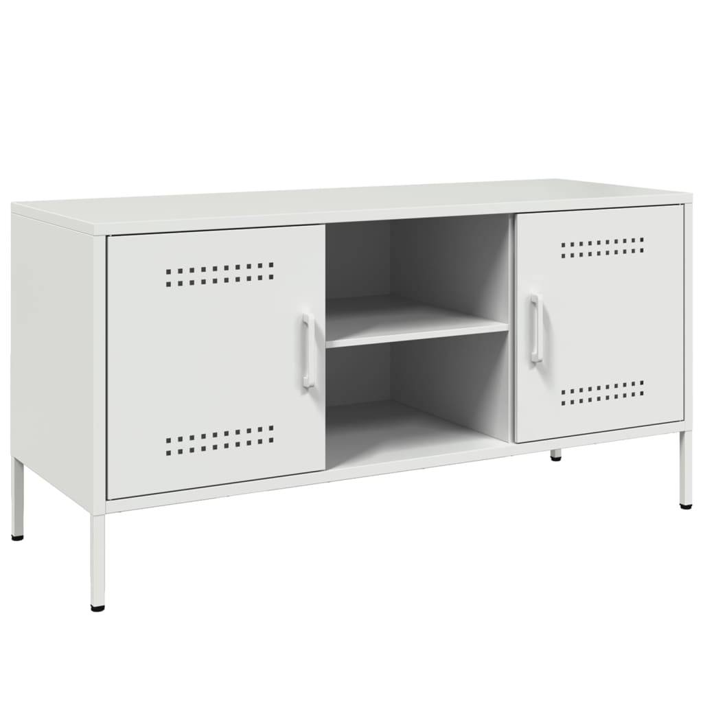 vidaXL TV-Schrank Weiß 100,5x39x50,5 cm Stahl