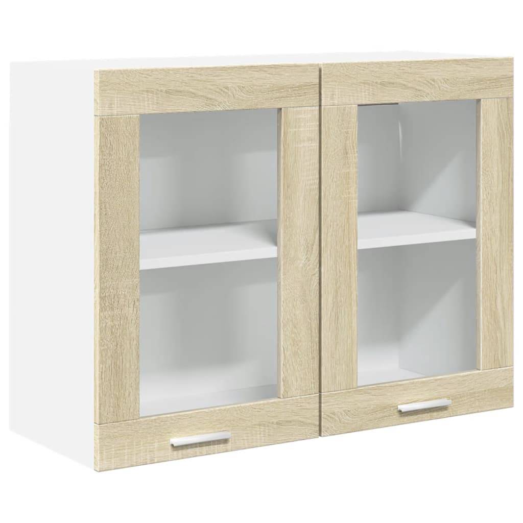 vidaXL Hängeglasschrank Lyon Sonoma-Eiche 80x31x60 cm Holzwerkstoff