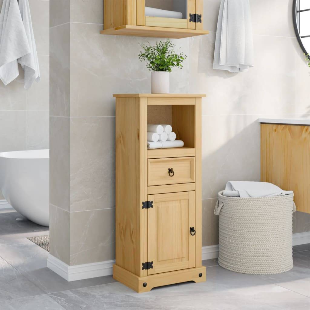 vidaXL Badschrank Corona 45x33x110 cm Massivholz Kiefer
