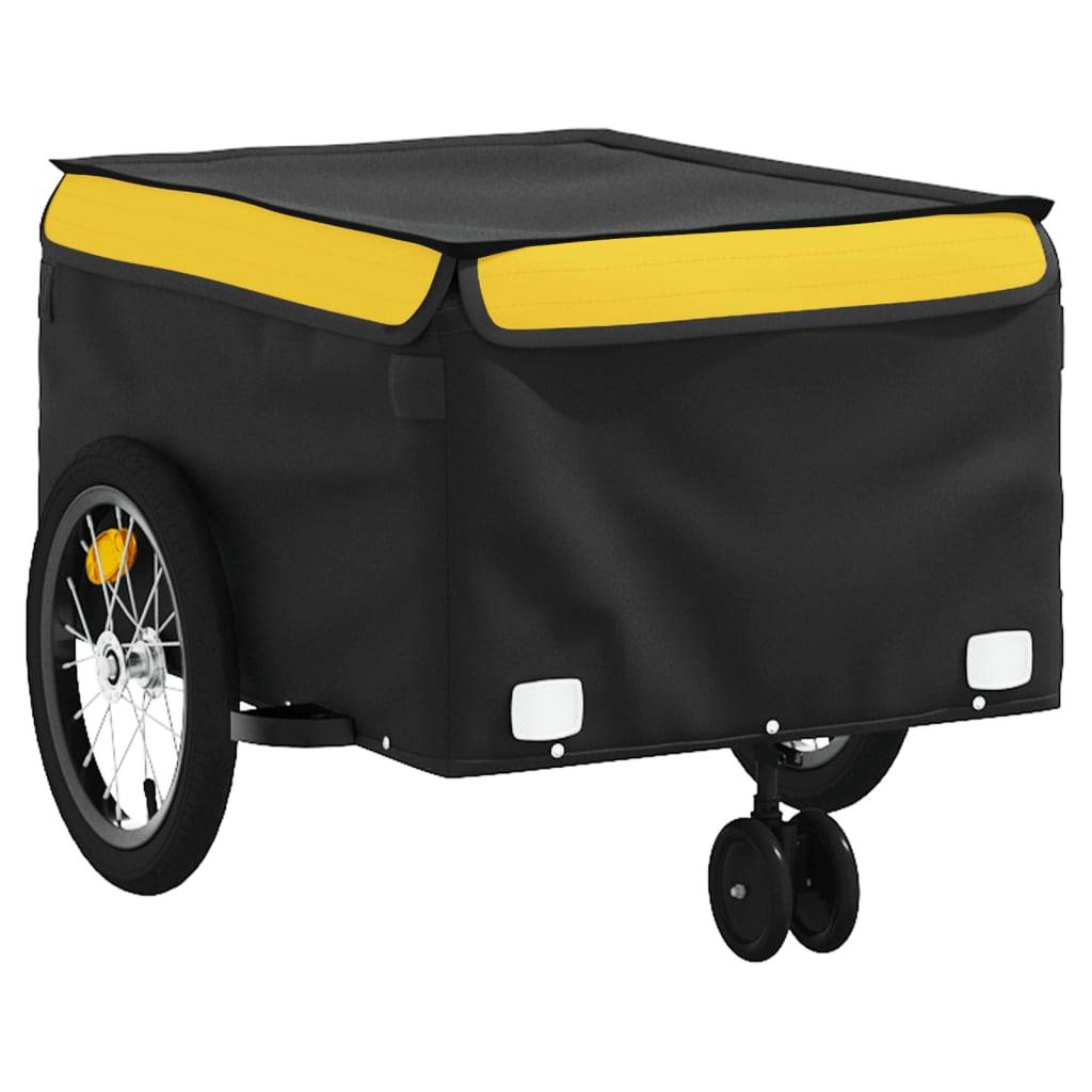 vidaXL Fahrradanhänger Schwarz und Gelb 45 kg Eisen