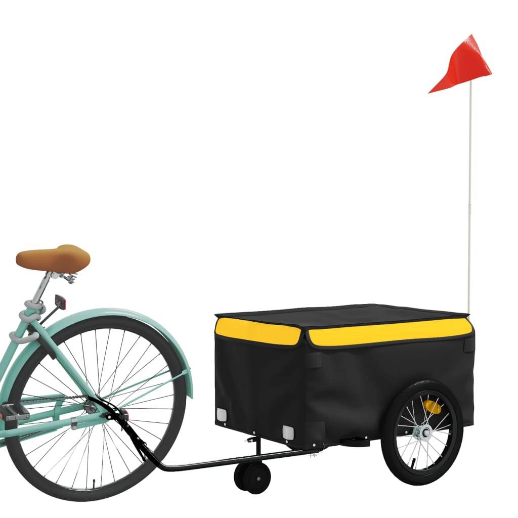 vidaXL Fahrradanhänger Schwarz und Gelb 45 kg Eisen