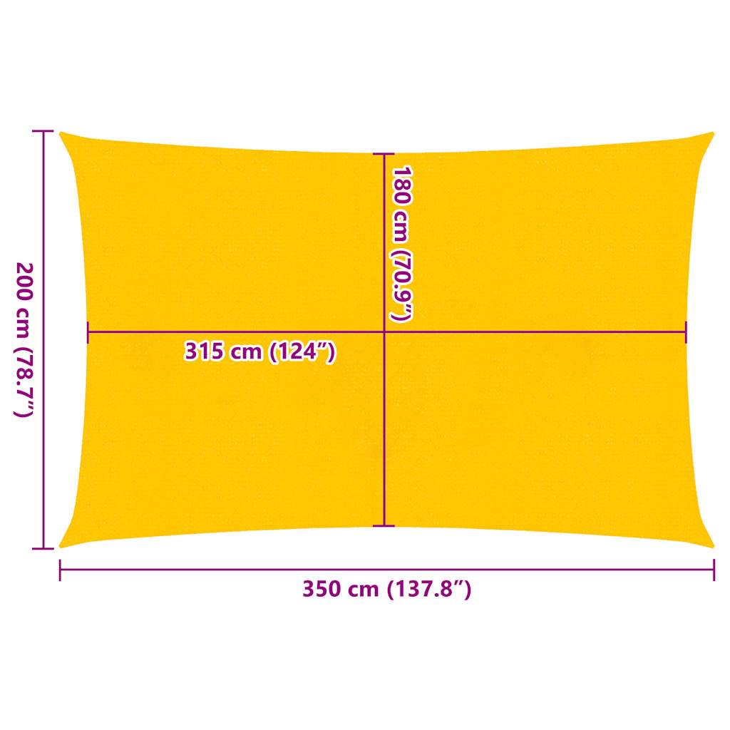 vidaXL Sonnensegel 160 g/m² Rechteckig Gelb 2x3,5 m HDPE