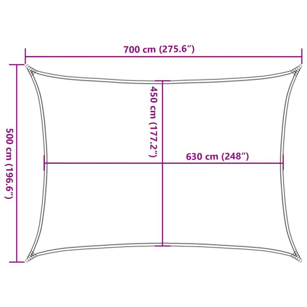 vidaXL Sonnensegel 160 g/m² Rot 5x7 m HDPE