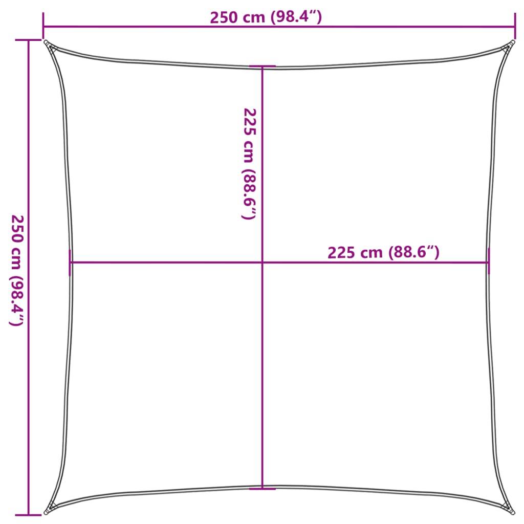 vidaXL Sonnensegel 160 g/m² Dunkelgrün 2,5x2,5 m HDPE