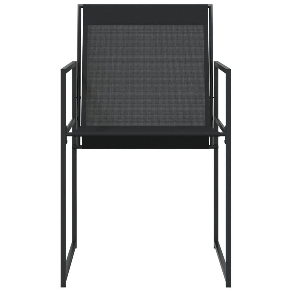 vidaXL Gartenstühle 4 Stk. Schwarz Stahl und Textilene