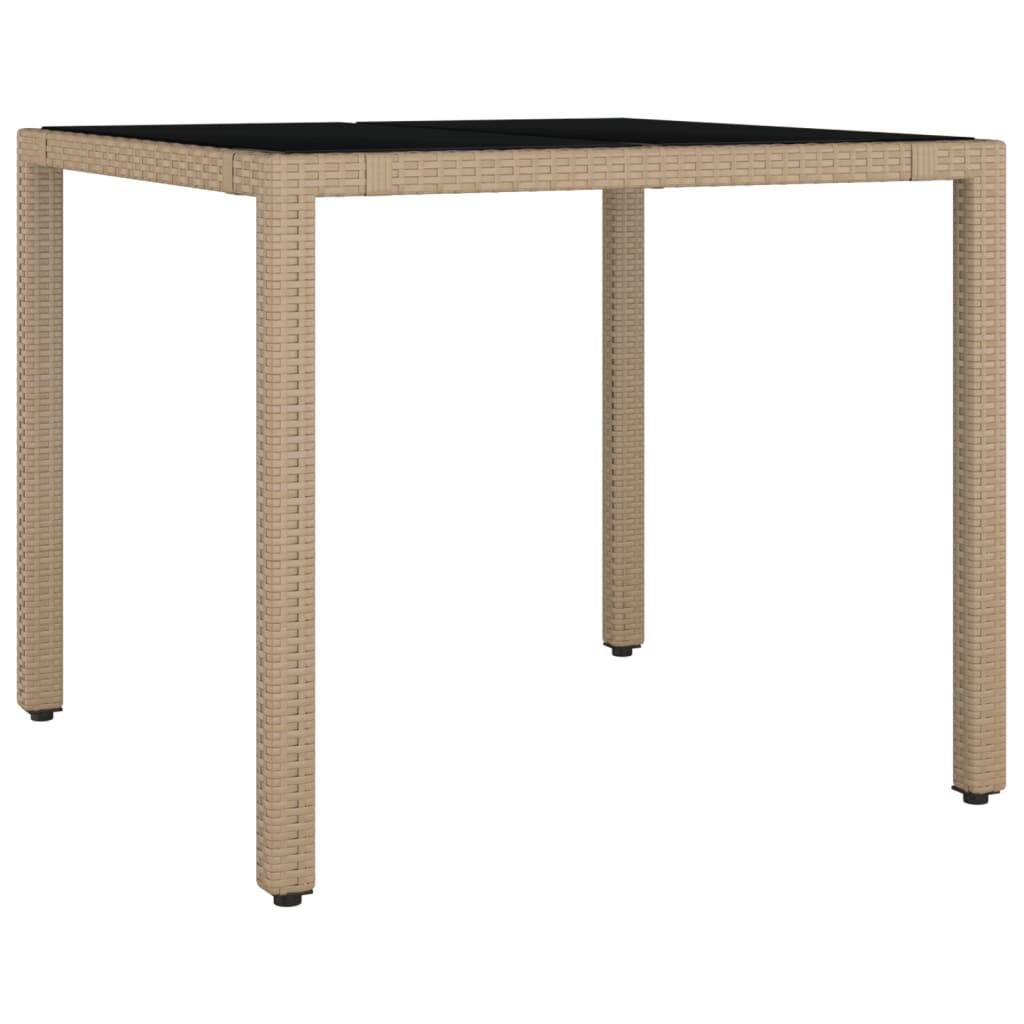 vidaXL 5-tlg. Garten-Bistro-Set mit Kissen Beige Poly Rattan