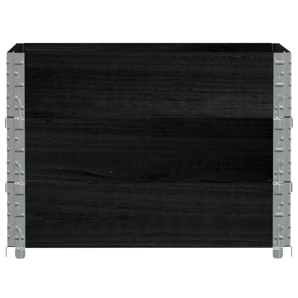 vidaXL Pflanzkasten Schwarz 80x60 cm Massivholz Kiefer