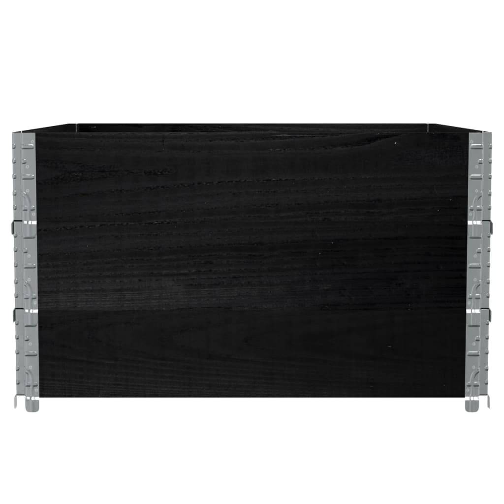 vidaXL Paletten-Aufsatzrahmen 3 Stk. Schwarz 100x100 Massivholz Kiefer